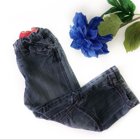 JOE FRESH 3T DARK WASH BLUE JEANS ADJUSTABLE WAIST - Picture 2 of 8